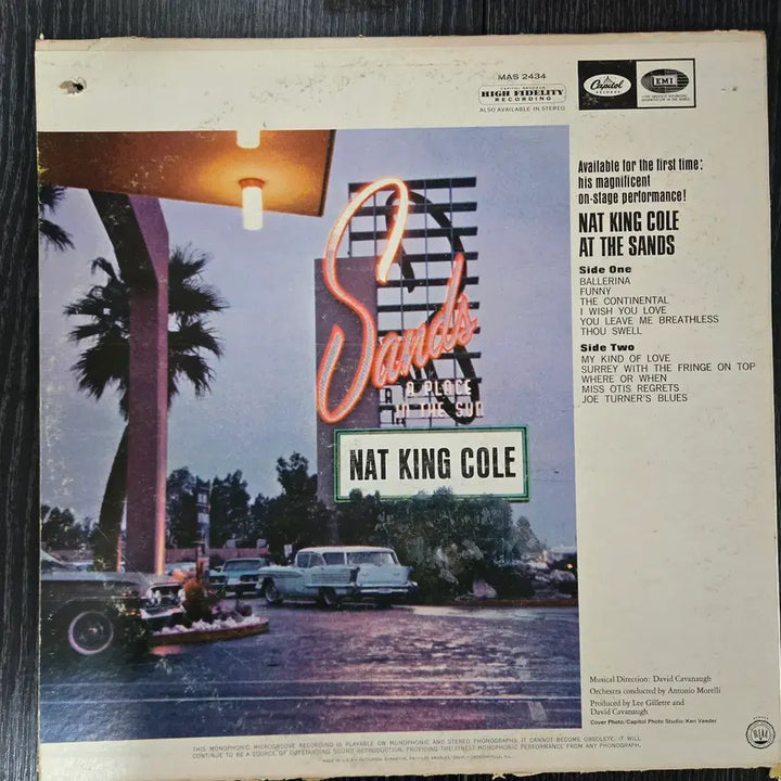 [BUNJANG] Nat King Cole At The Sands 1966 Vinyl LP / 수입원판LP)NAT KING COLE AT THE SANDS  1966