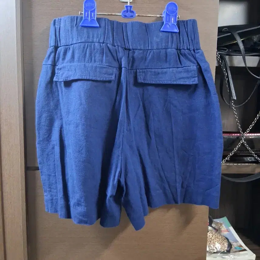 [BUNJANG] Elle Blue Linen Shorts (Size 55) / 엘르 블루 린넨 반바지 (55)