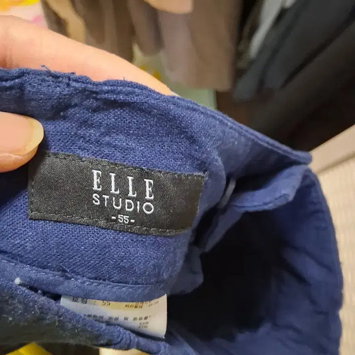 [BUNJANG] Elle Blue Linen Shorts (Size 55) / 엘르 블루 린넨 반바지 (55)