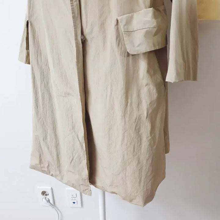 [BUNJANG] KL Nylon Trench Coat Beige 77 / KL 나일론 트렌치코트 77 베이지 바스락
