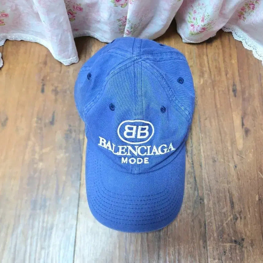 [BUNJANG] Balenciaga BB Logo Ball Cap - Blue / 정품 발렌시아가 BB로고 볼캡 블루
