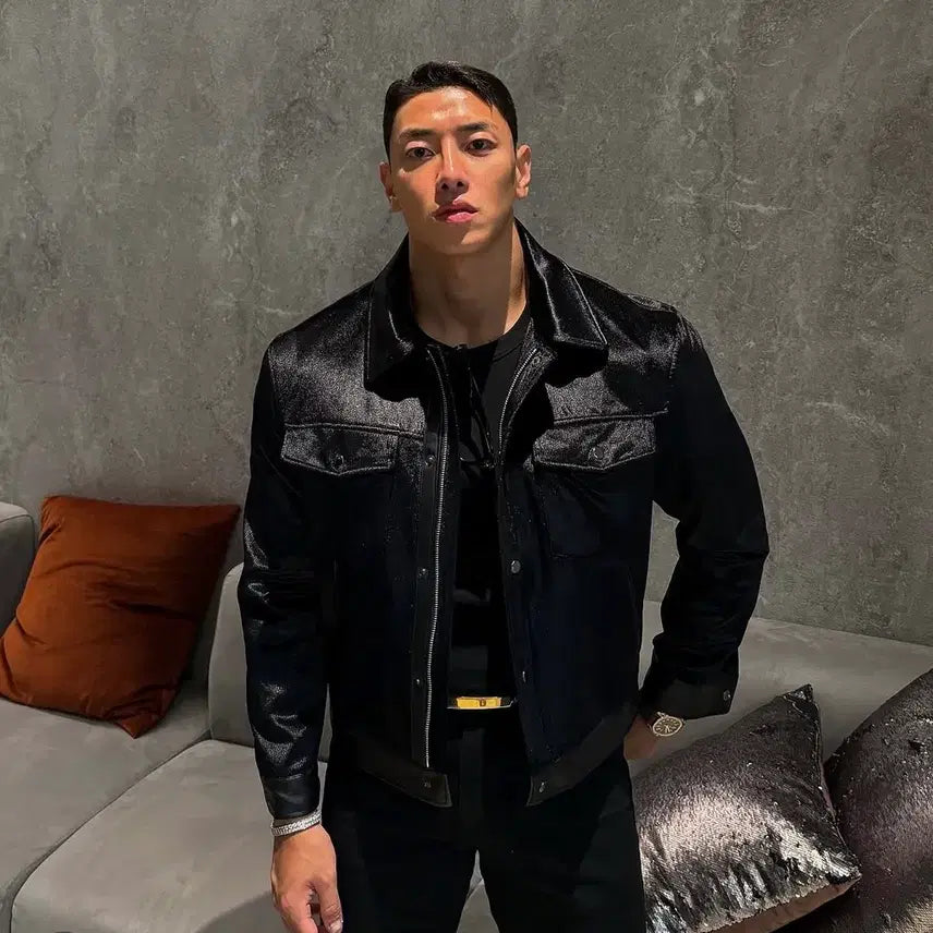 [BUNJANG] Rapinato Velvet Trucker Jacket (1st Edition) - Size 52 / 라피나토 벨벳 트러커 자켓 초판 52사이즈