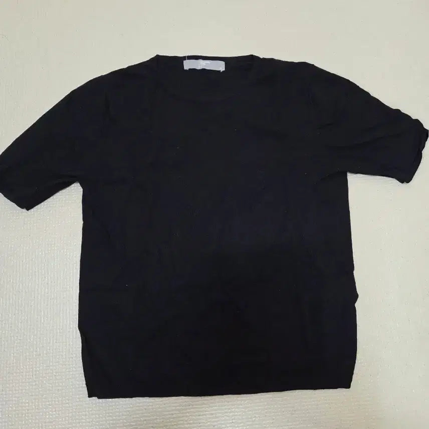 [BUNJANG] 8 Seconds Navy Round Neck Short Sleeve Knit / 에잇세컨즈 네이비 라운드넥 반팔 니트