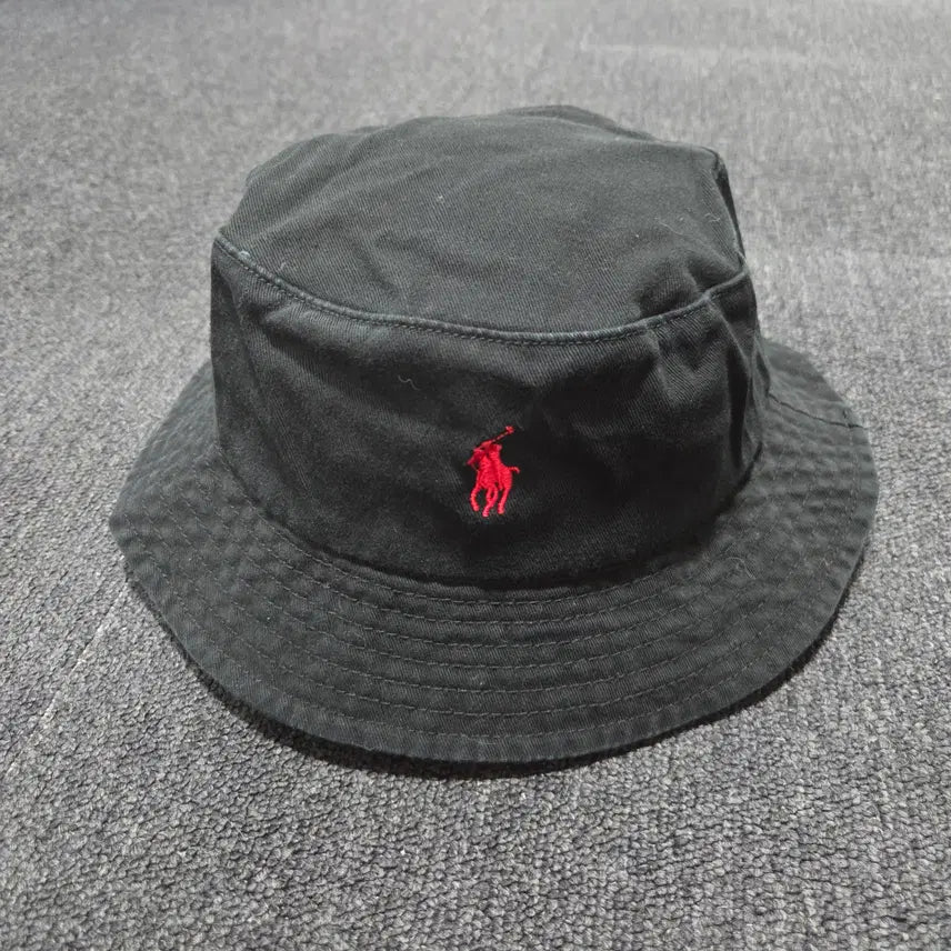 [BUNJANG] Polo Ralph Lauren Black Red Pony Chino Bucket Hat / 폴로랄프로렌 블랙 레드 포니 치노 버킷햇 26041619