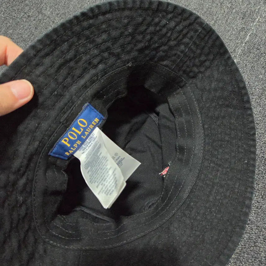 [BUNJANG] Polo Ralph Lauren Black Red Pony Chino Bucket Hat / 폴로랄프로렌 블랙 레드 포니 치노 버킷햇 26041619