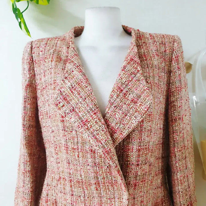 [BUNJANG] Minimum Tweed Coat (Size 66) - Pink / 미니멈 트위드코트 66 핑크