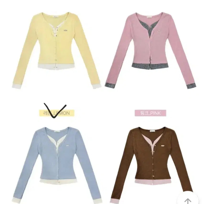 [BUNJANG] Hallyeohats Layered Ribbed Snap Cardigan - Sky Blue / 홀리 하츠 레이어드 골지 스냅 가디건 소라