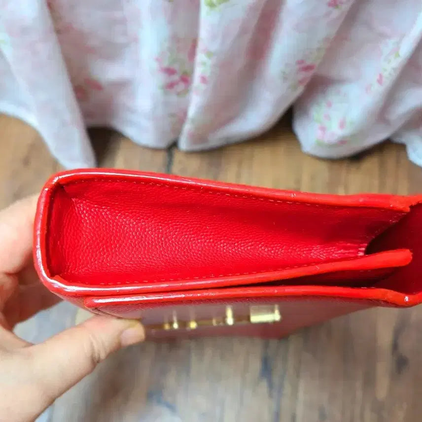 [BUNJANG] Yves Saint Laurent Red Clutch Wallet / 정품 입생로랑 레드 장지갑 클러치