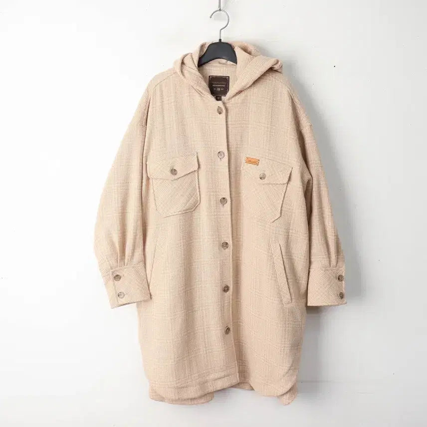 [BUNJANG] Thursday Island Oversized Hooded Check Shirt Jacket / 55/써스데이아일랜드 오버핏 후드 체크 셔츠자켓