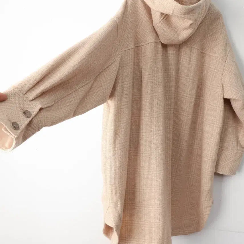 [BUNJANG] Thursday Island Oversized Hooded Check Shirt Jacket / 55/써스데이아일랜드 오버핏 후드 체크 셔츠자켓