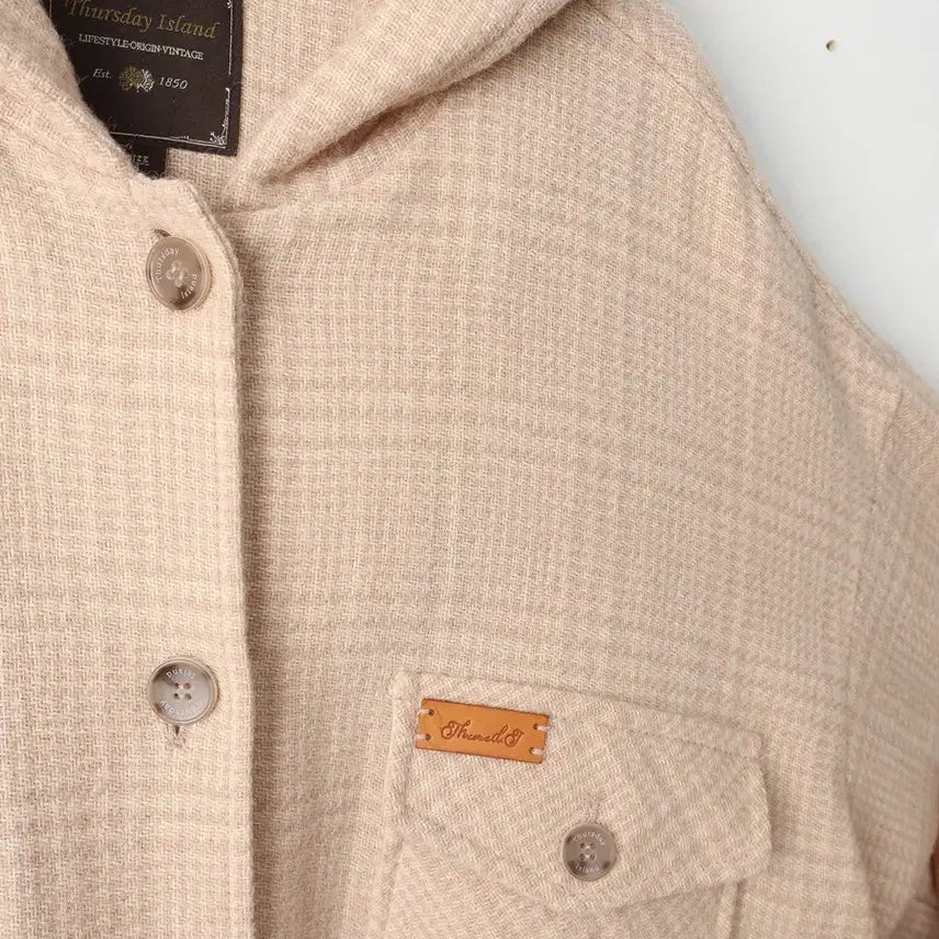 [BUNJANG] Thursday Island Oversized Hooded Check Shirt Jacket / 55/써스데이아일랜드 오버핏 후드 체크 셔츠자켓