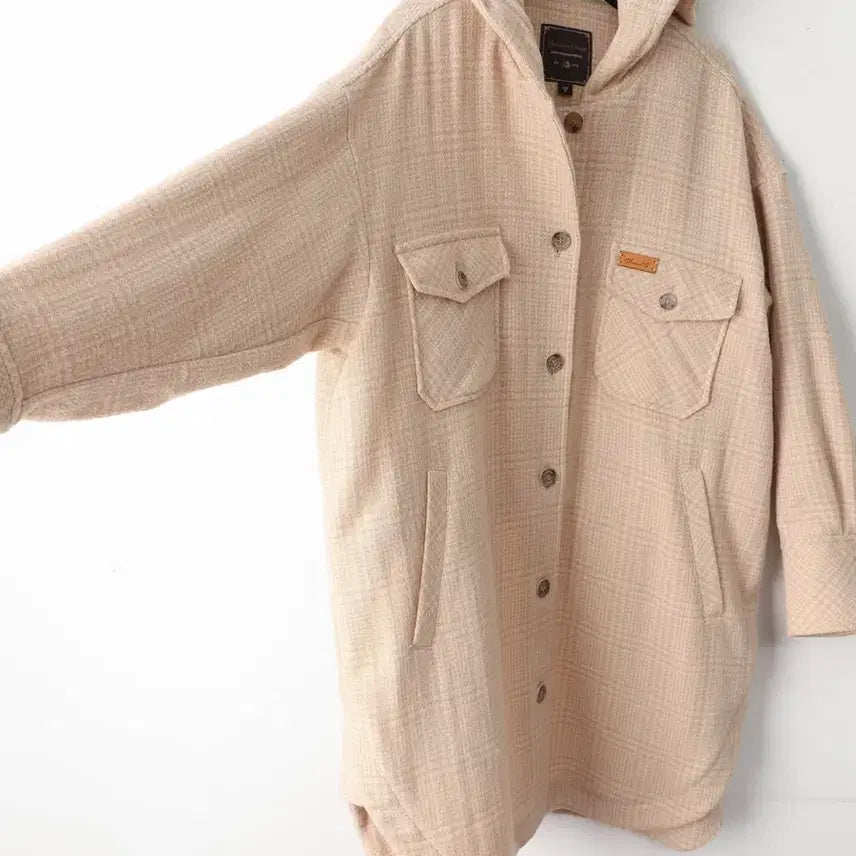 [BUNJANG] Thursday Island Oversized Hooded Check Shirt Jacket / 55/써스데이아일랜드 오버핏 후드 체크 셔츠자켓