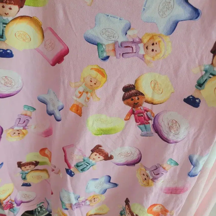 [BUNJANG] Polly Pocket Pink Short Sleeve T-shirt / 폴리포켓 핑크 반팔 티셔츠