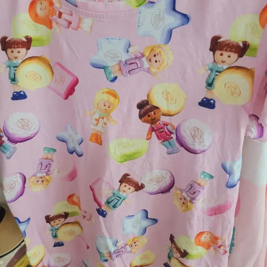 [BUNJANG] Polly Pocket Pink Short Sleeve T-shirt / 폴리포켓 핑크 반팔 티셔츠