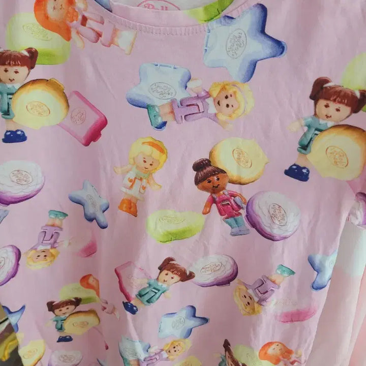 [BUNJANG] Polly Pocket Pink Short Sleeve T-shirt / 폴리포켓 핑크 반팔 티셔츠