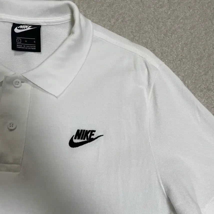 [BUNJANG] Nike Short Sleeve Polo Shirt (White, L) / 나이키 반팔 카라티 화이트 L