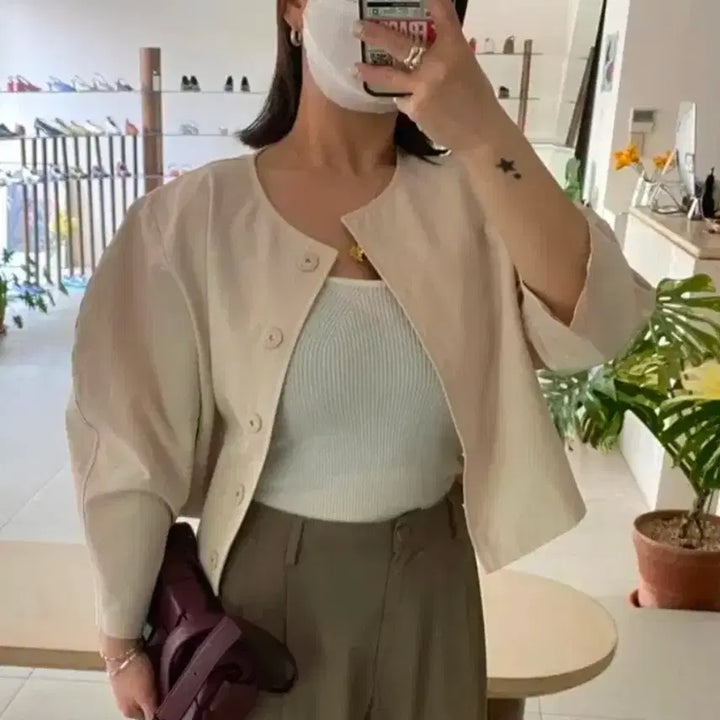 [BUNJANG] Thirtyfourmin Puff Crop Jacket / 써티포민 퍼프 크롭 자켓 원(프리)사이즈