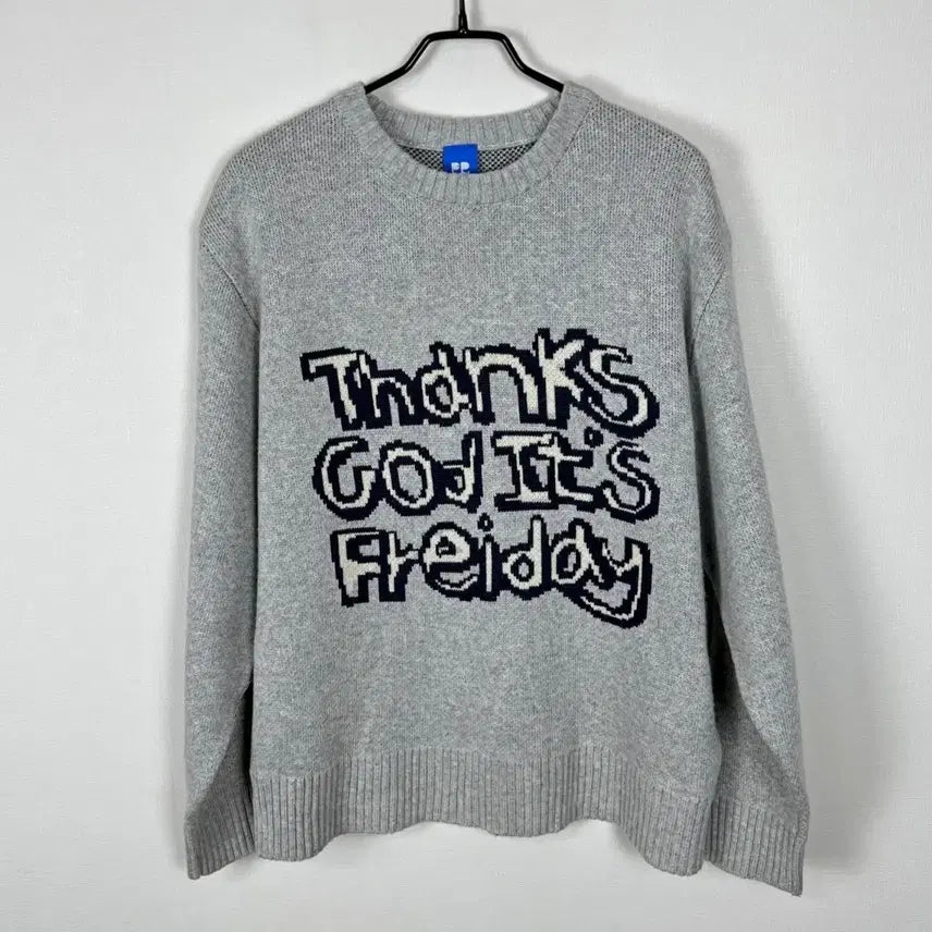 [BUNJANG] RaDen Gray Oversized Thick Knit Sweater / 프라이 오버핏 두꺼운 그레이 니트 겨울 남M 95 라덴 빈티지