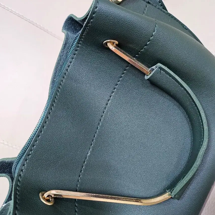 [BUNJANG] Dark Green Bucket Bag Tote Shoulder Bag / 다크 그린 버킷백 토트백 숄더백