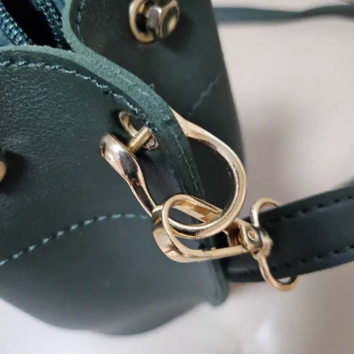 [BUNJANG] Dark Green Bucket Bag Tote Shoulder Bag / 다크 그린 버킷백 토트백 숄더백