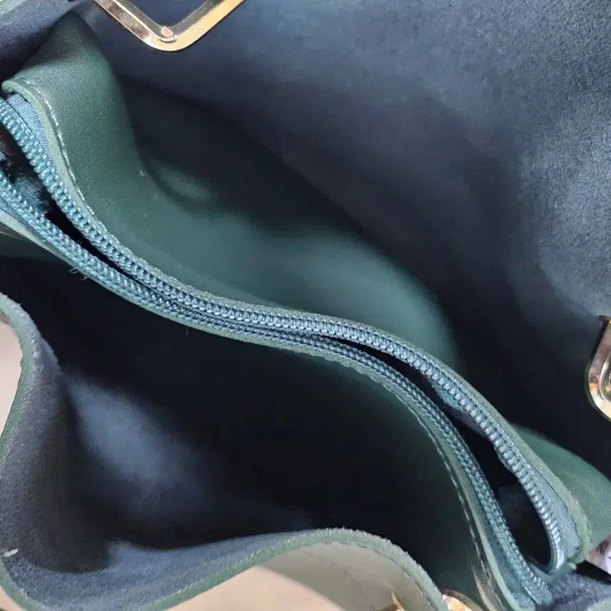 [BUNJANG] Dark Green Bucket Bag Tote Shoulder Bag / 다크 그린 버킷백 토트백 숄더백