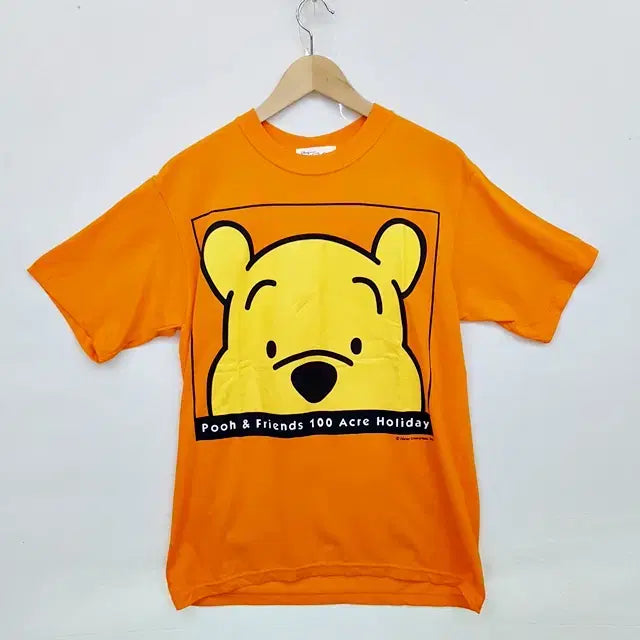 [BUNJANG] Disney Winnie the Pooh Orange T-shirt / 디즈니 곰돌이 푸 캐릭터 티셔츠 오렌지