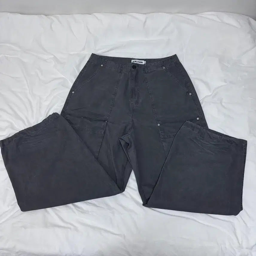 [BUNJANG] Skeletor Washed Fatigue Front Cargo Pants Charcoal XL / (1회착) 스켈리웩 워시드 퍼티그 프론트 카고 팬츠 차콜 XL