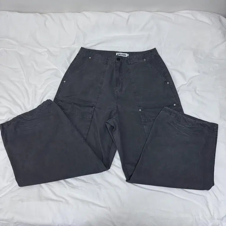 [BUNJANG] Skeletor Washed Fatigue Front Cargo Pants Charcoal XL / (1회착) 스켈리웩 워시드 퍼티그 프론트 카고 팬츠 차콜 XL