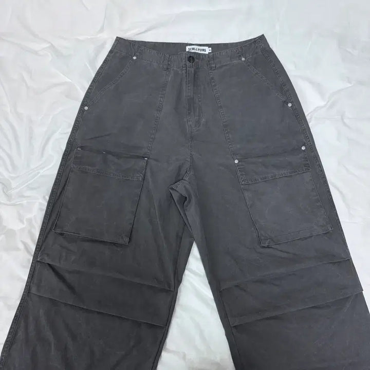 [BUNJANG] Skeletor Washed Fatigue Front Cargo Pants Charcoal XL / (1회착) 스켈리웩 워시드 퍼티그 프론트 카고 팬츠 차콜 XL