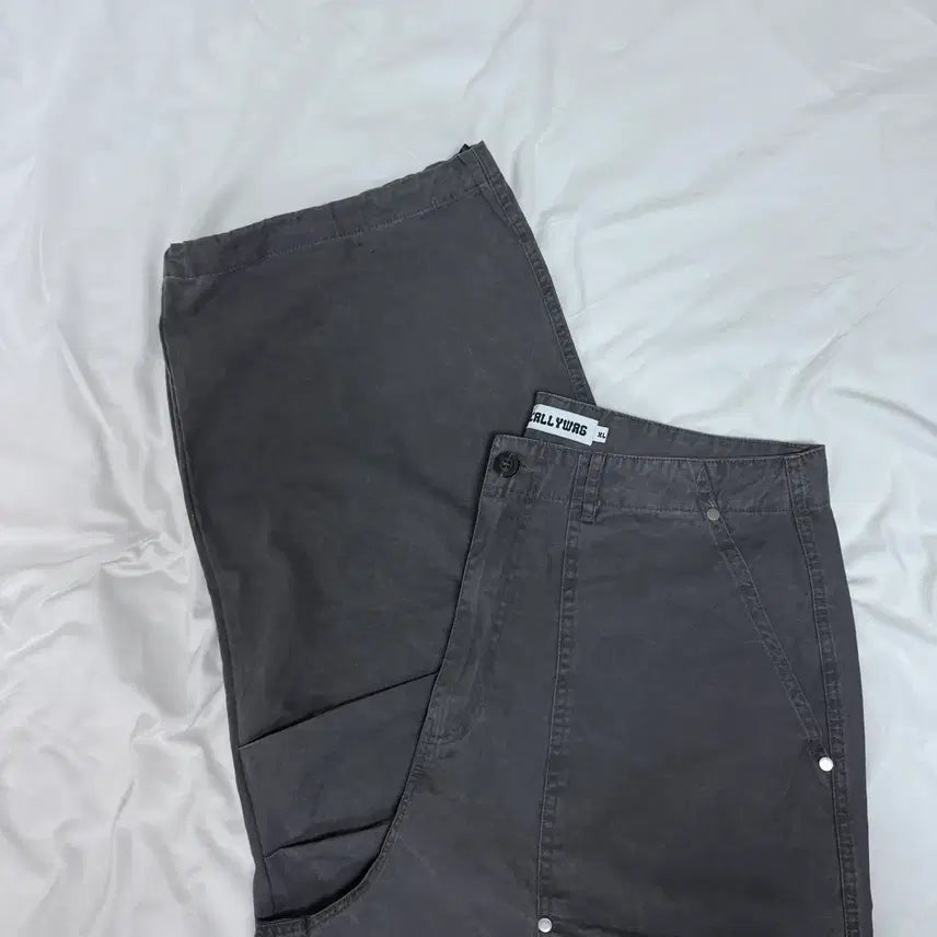 [BUNJANG] Skeletor Washed Fatigue Front Cargo Pants Charcoal XL / (1회착) 스켈리웩 워시드 퍼티그 프론트 카고 팬츠 차콜 XL