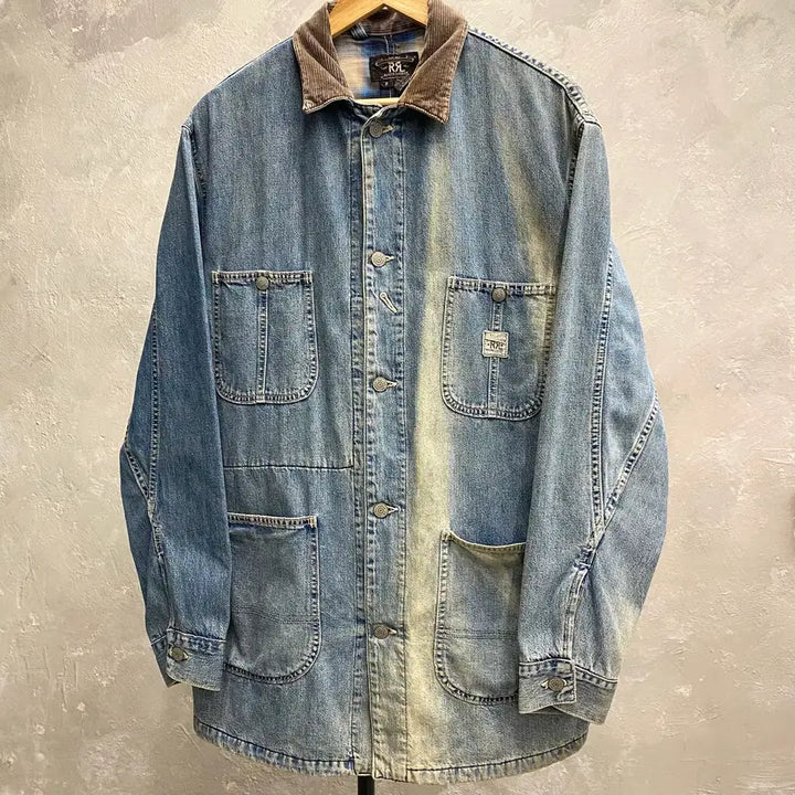 [BUNJANG] RRL Ralph Lauren Faded Denim Chore Jacket / [S] 90s RRL 더블알엘 랄프로렌 페이디드 데님 초어자켓