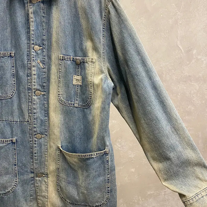 [BUNJANG] RRL Ralph Lauren Faded Denim Chore Jacket / [S] 90s RRL 더블알엘 랄프로렌 페이디드 데님 초어자켓