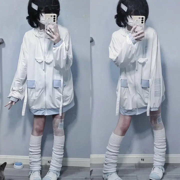 [BUNJANG] Subculture UPF50+ Windbreaker Jacket / 양산형 서브컬처 수색계 upf50+바람막이 재킷