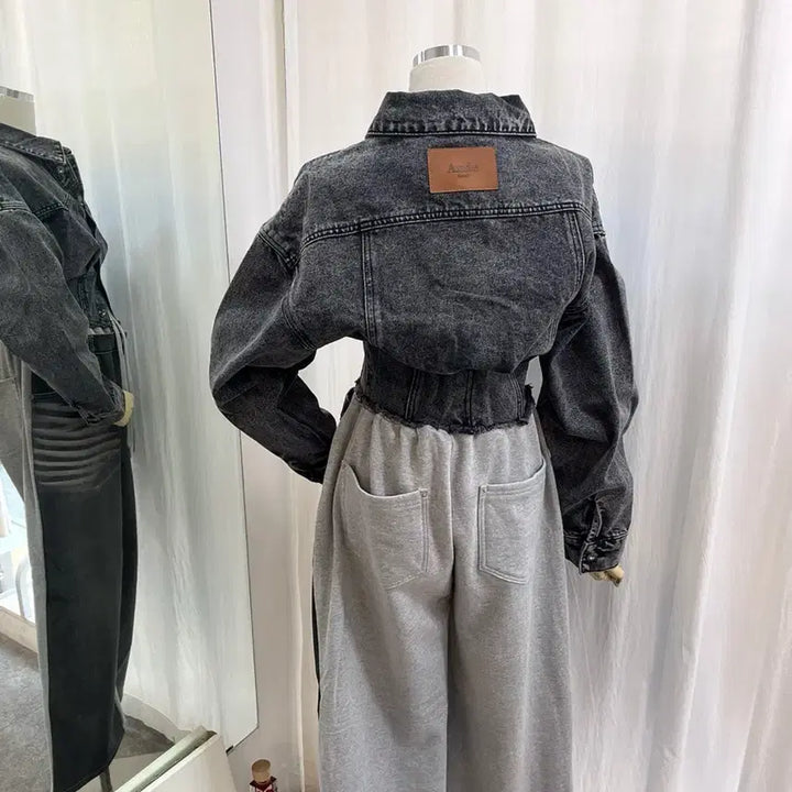 [BUNJANG] Cropped Denim Jacket / 크롭청자켓 데님자켓 청자켓 핀턱자켓 슬림핏자켓 캐주얼자켓