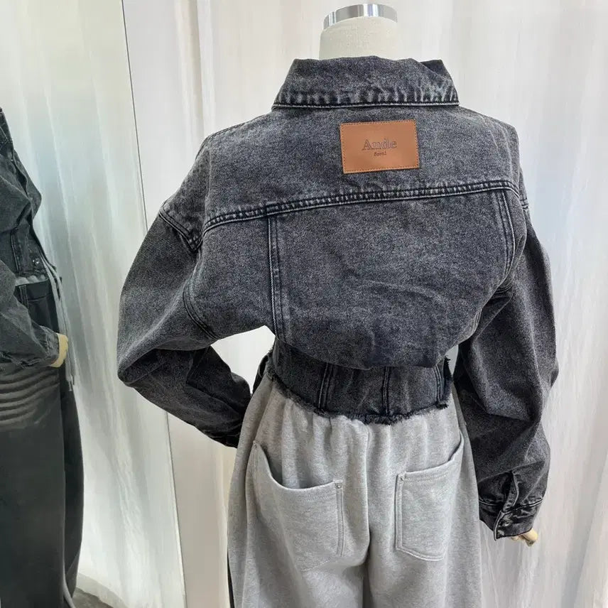 [BUNJANG] Cropped Denim Jacket / 크롭청자켓 데님자켓 청자켓 핀턱자켓 슬림핏자켓 캐주얼자켓