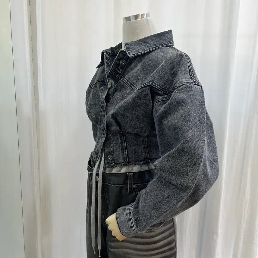 [BUNJANG] Cropped Denim Jacket / 크롭청자켓 데님자켓 청자켓 핀턱자켓 슬림핏자켓 캐주얼자켓