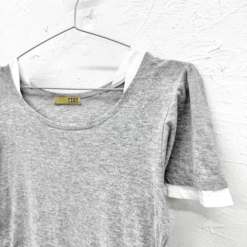 [BUNJANG] Laru Layered Shirring T-shirt / laru 레이어드 셔링 티셔츠