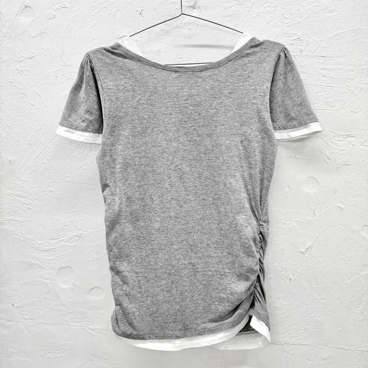 [BUNJANG] Laru Layered Shirring T-shirt / laru 레이어드 셔링 티셔츠