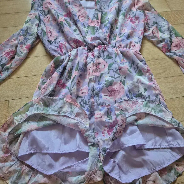 [BUNJANG] Lavender Floral Print Jumpsuit / 라벤더 플라워 점프수트