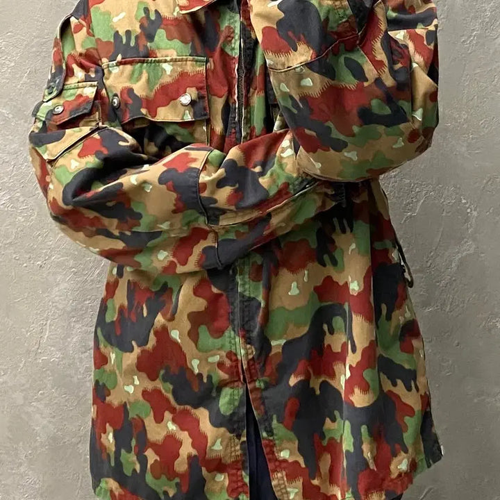 [BUNJANG] Swiss Military M83 Camouflage Field Jacket / [L-XL] 80s 스위스 밀리터리 M83 카모플라쥬 자켓
