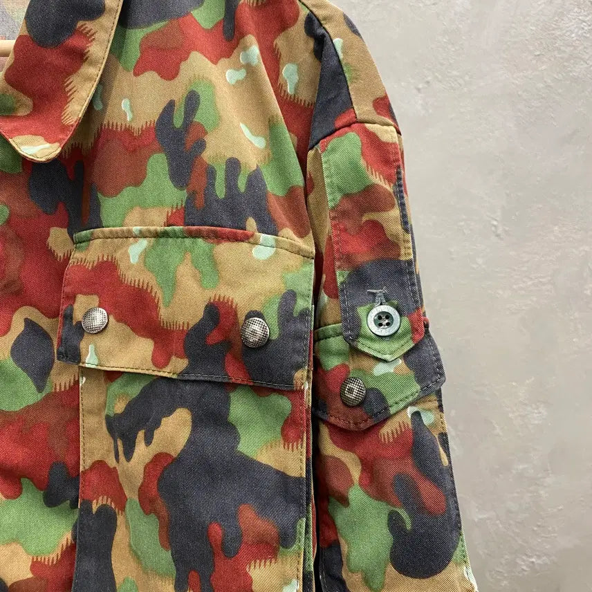[BUNJANG] Swiss Military M83 Camouflage Field Jacket / [L-XL] 80s 스위스 밀리터리 M83 카모플라쥬 자켓