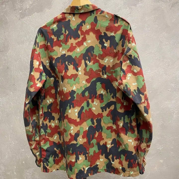 [BUNJANG] Swiss Military M83 Camouflage Field Jacket / [L-XL] 80s 스위스 밀리터리 M83 카모플라쥬 자켓