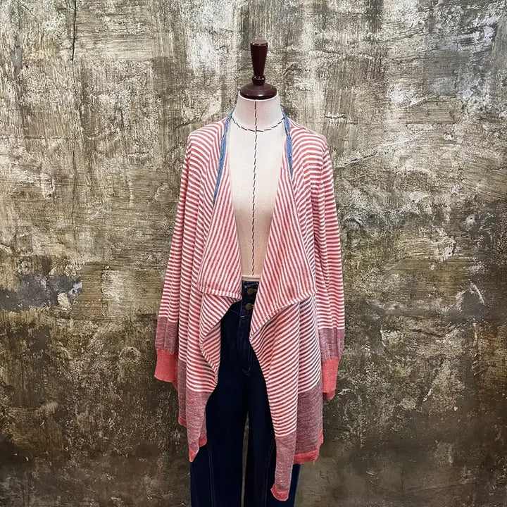 [BUNJANG] Diesel Trimmed Linen Cardigan - Vintage / 디젤 diesel 트리밍 버튼리스 린넨 가디건 일본 빈티지
