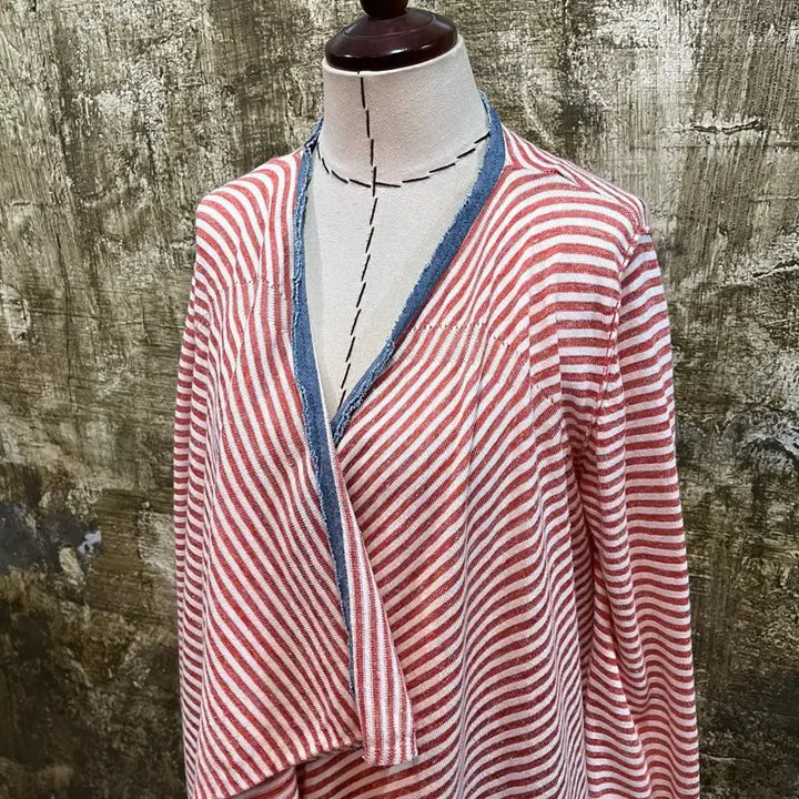 [BUNJANG] Diesel Trimmed Linen Cardigan - Vintage / 디젤 diesel 트리밍 버튼리스 린넨 가디건 일본 빈티지