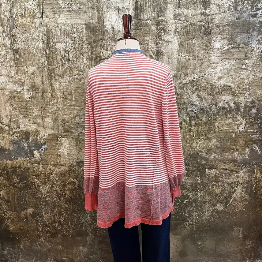 [BUNJANG] Diesel Trimmed Linen Cardigan - Vintage / 디젤 diesel 트리밍 버튼리스 린넨 가디건 일본 빈티지