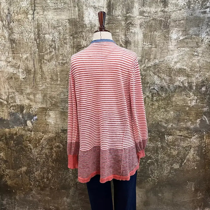 [BUNJANG] Diesel Trimmed Linen Cardigan - Vintage / 디젤 diesel 트리밍 버튼리스 린넨 가디건 일본 빈티지
