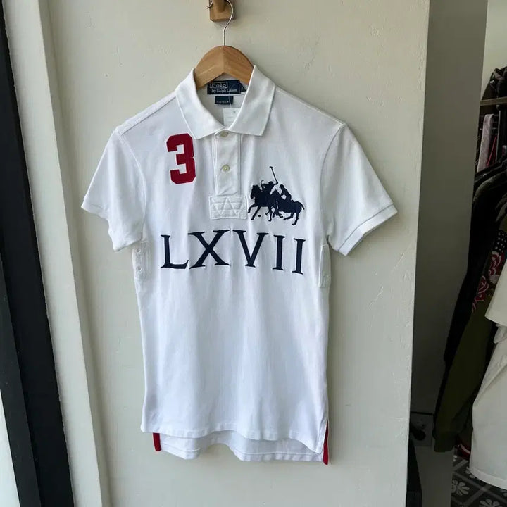[BUNJANG] Polo Ralph Lauren White Big Pony Rugby Shirt / 폴로 랄프로렌 화이트 빅포니 반팔 럭비티 카라티