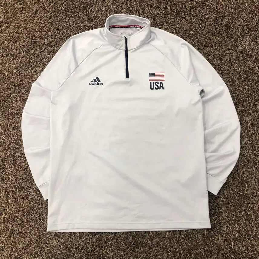 [SOLD OUT] M 아디다스 USA 국대 반집업 기능성 긴팔티