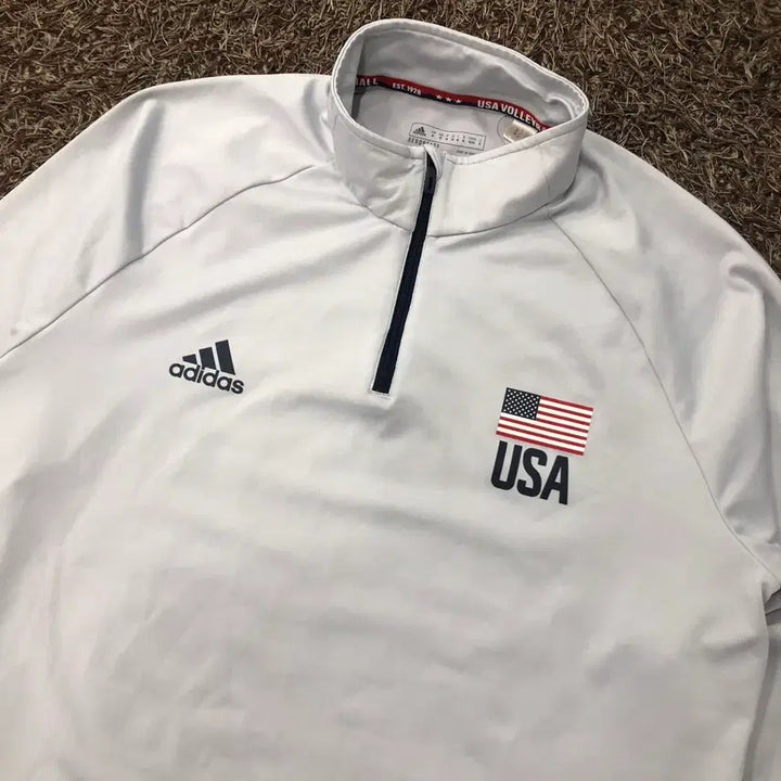 [SOLD OUT] M 아디다스 USA 국대 반집업 기능성 긴팔티