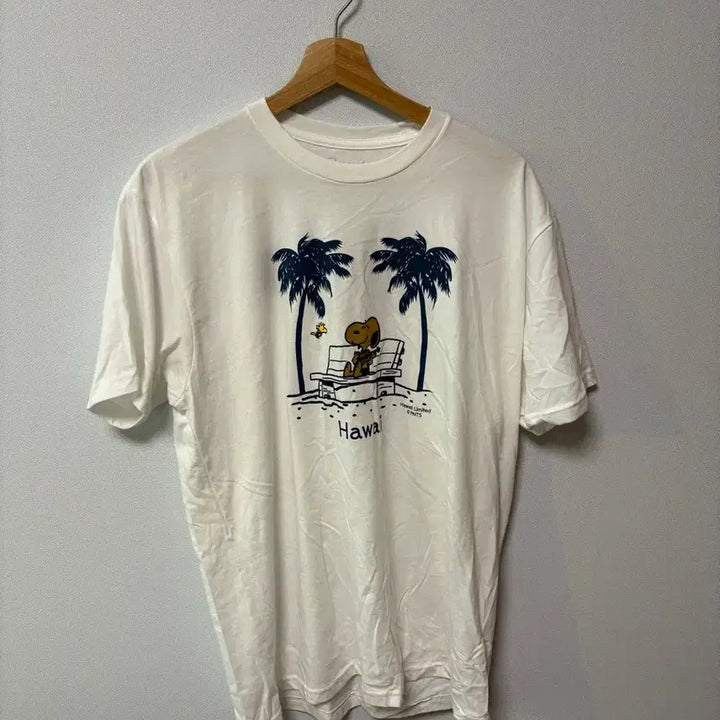 [BUNJANG] Snoopy Hawaiian Tanning Short Sleeve T-shirt / 스누피 정품 하와이안 태닝 반팔 티셔츠 모리걸 일본 빈티지